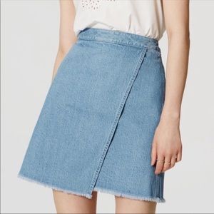 Loft Faux Wrap Jean Skirt